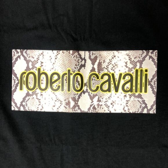 Roberto Cavalli Snake-Print Logo Tee | Large - Picture 2 of 9